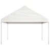 Pavillon mit Dach Weiß 4,08x2,23x3,22 m Polyethylen