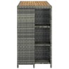 Bartisch mit Regal Grau 120x60x110 cm Poly Rattan