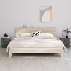 Nachttische HAMAR 2 Stk. Dunkelgrau 40x35x44,5 cm Massivholz