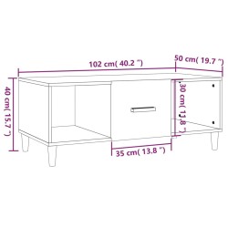 Couchtisch Schwarz 102x50x40 cm Holzwerkstoff