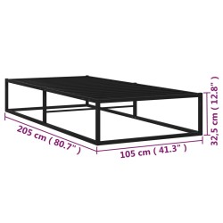 Bettgestell Schwarz Metall 100x200 cm