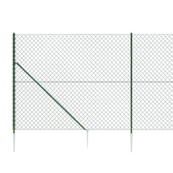 Maschendrahtzaun mit Bodenhülsen Grün 1,6x10 m