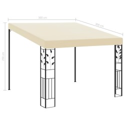 Wand-Pavillon 3x3x2,5 m Cremeweiß