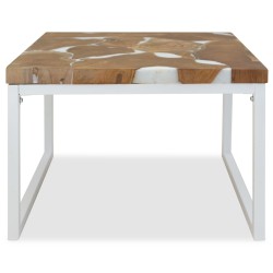 Couchtisch Teak Harz 60x60x40 cm