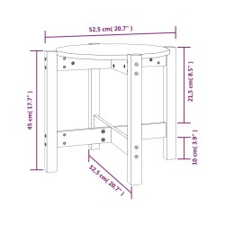 Couchtisch Grau Ø 52,5x45 cm Massivholz Kiefer