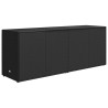 Gartenschrank Schwarz 198x55,5x80 cm Poly Rattan