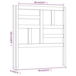 Bett-Kopfteil Schwarz 96x4x104 cm Massivholz Kiefer