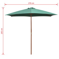 Sonnenschirm 270x270 cm Holzmast Grün