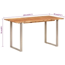 Esstisch 140×70×76 cm Akazie-Massivholz