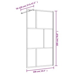 Duschwand für Begehbare Dusche ESG Klarglas Golden 100x195cm