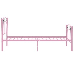 Einzelbett mit Fußball-Design Rosa Metall 90x200 cm