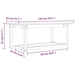 Couchtisch Grau 110x55x45 cm Massivholz Kiefer