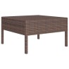 11-tlg. Garten-Lounge-Set mit Auflagen Poly Rattan Braun