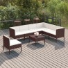 8-tlg. Garten-Lounge-Set mit Auflagen Poly Rattan Braun