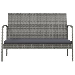 8-tlg. Garten-Lounge-Set mit Auflagen Poly Rattan Grau