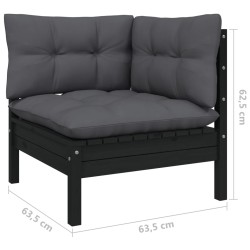 2-Sitzer-Gartensofa mit Anthrazit Kissen Massivholz Kiefer