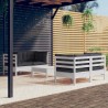 5-tlg. Garten-Lounge-Set mit Anthrazit Kissen Kiefernholz