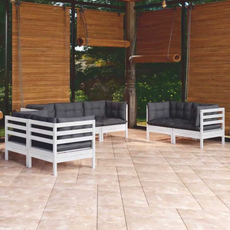 7-tlg. Garten-Lounge-Set mit Kissen Kiefer Massivholz