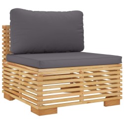 5-tlg. Garten-Lounge-Set mit Kissen Massivholz Teak