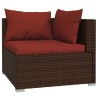 8-tlg. Garten-Lounge-Set mit Kissen Poly Rattan Braun