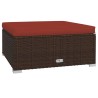 5-tlg. Garten-Lounge-Set mit Kissen Poly Rattan Braun