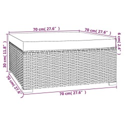 6-tlg. Garten-Lounge-Set mit Auflagen Poly Rattan Braun