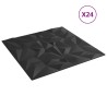 Wandpaneele 24 Stk. Schwarz 50x50 cm XPS 6 m² Amethyst