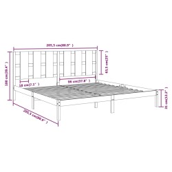 Massivholzbett Honigbraun Kiefer 200x200 cm