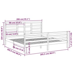 Massivholzbett Honigbraun 200x200 cm