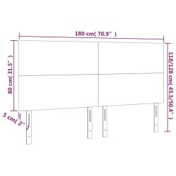 Kopfteile 4 Stk. Grau 90x5x78/88 cm Kunstleder