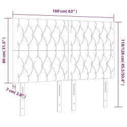 Kopfteile 4 Stk. Hellgrau 80x7x78/88 cm Stoff