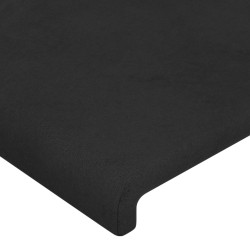 Kopfteil mit Ohren Schwarz 203x23x78/88 cm Samt