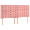 Kopfteile 4 Stk. Rosa 100x5x78/88 cm Samt