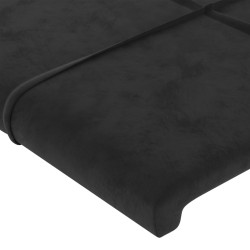 Kopfteil mit Ohren Schwarz 83x23x78/88 cm Samt