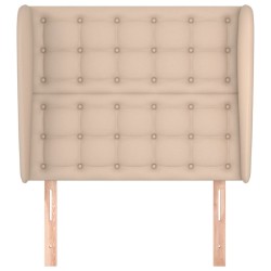 Kopfteil mit Ohren Cappuccino-Braun 93x23x118/128 cm Kunstleder