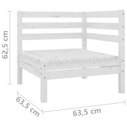 2-Sitzer-Gartensofa Weiß Kiefer Massivholz