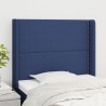 Kopfteil mit Ohren Blau 103x16x118/128 cm Stoff