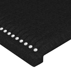 Kopfteil mit Ohren Schwarz 163x16x118/128 cm Stoff