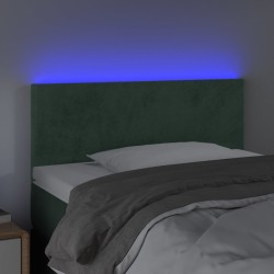 LED Kopfteil Dunkelgrün 100x5x78/88 cm Samt