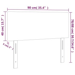 LED Kopfteil Schwarz 90x5x78/88 cm Kunstleder