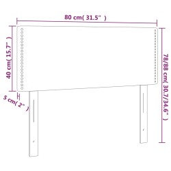 LED Kopfteil Dunkelgrau 80x5x78/88 cm Samt