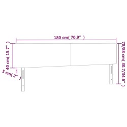 LED Kopfteil Dunkelbraun 180x5x78/88 cm Stoff