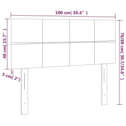 LED Kopfteil Dunkelbraun 100x5x78/88 cm Stoff