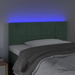 LED Kopfteil Dunkelgrün 80x5x78/88 cm Samt