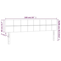 LED Kopfteil Hellgrau 160x5x78/88 cm Samt