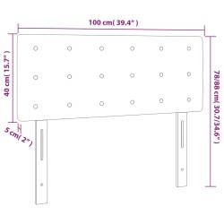 LED Kopfteil Creme 100x5x78/88 cm Kunstleder