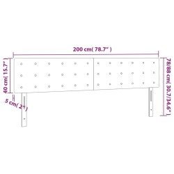 LED Kopfteil Weiß 200x5x78/88 cm Kunstleder