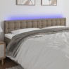 LED Kopfteil Taupe 180x5x78/88 cm Stoff