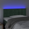 LED Kopfteil Dunkelgrün 90x5x78/88 cm Samt