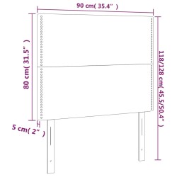 LED Kopfteil Schwarz 90x5x118/128 cm Samt